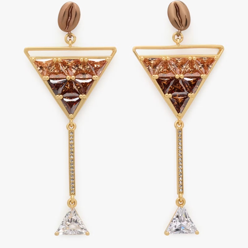 Kate Spade Shaken And Brewed Statement Earrings / Espresso Martini Earrings